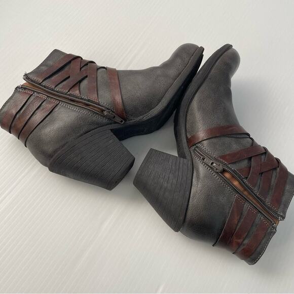 Euro soft by sofft Phoebe bootie strappy faux leather side zip size 9.5 - Picture 3 of 12